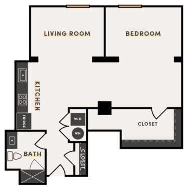 Rendering of the 1 Bed I Floor Plan